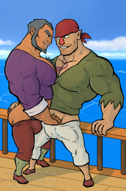 headingsouthart: headingsouthart:  Gonzo and Senza from the Wind Waker im all sort of happy with how this came out :D  self reblog for bulge reasons. i need to draw these guys again 