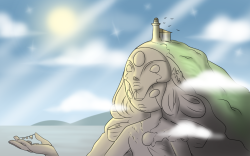caleb-campbell:  30 Day Steven Universe Art Meme (11/5/14)      5.Favorite place in Beach City  My favorite place in Beach City is the temple. Like. Wow. It’s so beautiful. (Apologies for my scenery. I’m not all that good.  