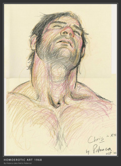 gayartgallery:   Palanca was a Peruvian artist known for his homo-fetish art which centers on the bare male foot. At early age, he started creating cartoon characters and some depict homoeroticism. Palanca began making underground erotic drawings in 1982.