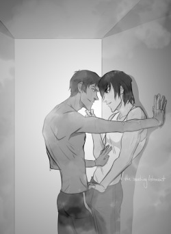 thesearchingastronaut: this happened as well. Olympic AU - Klance taking a shower after the events are over I guess :D I suck at drawing showers, btw ;) Keith is a gymnast, Lance is a swimmer. 