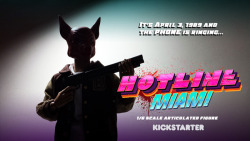 albotas:   KICKSTART THIS SHIZZ: HOTLINE MIAMI 1/6 SCALE ARTICULATED JACKET FIGURE Our longtime amigo Erick Scarecrow has teamed up with Dennaton Games and Devolver Digital for what could be his biggest release to date - a figure based on Jacket, the