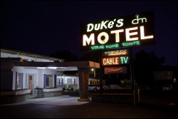 charmcityking:  patgavin:  Friday night in East Baltimore, Pulaski Highway area. While taking the photo of the Duke Motel the manager came out and told me I couldn’t take photos here because it was private property. I asked her a few questions about