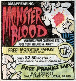 cryptofwrestling:  Monster Blood(1970s) Great comic book ad… 