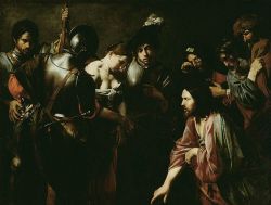 nothing-left-sacred:Valentin de Boulogne, Christ and the Adulteress (1620s)
