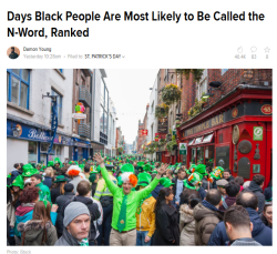 whyyoustabbedme:  1. St. Patrick’s Day 2. New Year’s Eve 3. Wednesday (any) 4. Columbus Day 5. The anniversary of the O.J. Simpson verdict 6. MLK Day 7. The night of a presidential election 8. Memorial Day 9. Mardi Gras 10. Black Friday 11. Saturday