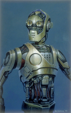starwars:  Star Wars: Episode I C-3PO concept art by Doug Chiang.