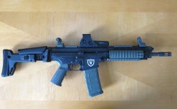 gunrunnerhell:  Little bit of everything… A Robinson Arms XCR SBR with the ACR stock…that’s a lot of acronyms. These rifles don’t come with the ability to use the ACR stock right out of the box, a custom made adapter is required and sold by a
