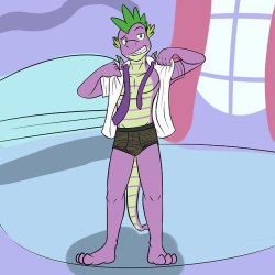 Spike takin’ off his clothes