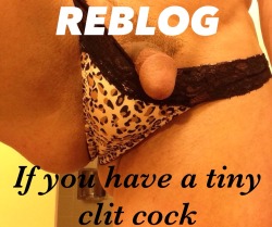 sissyboybrooke3: pantywearinghusband:   leading6969:  Sissy Caption - Tiny Clit Cock  yup    Tiny     Yes This sissy has a pathetic tiny white sissy clitty and it needs to be locked up 😈💗