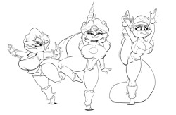 no-lasko:  Based on a commission that originally just had them nude but I thought it’d be fun to give them some sexy/fun exercise outfits. Will probably color this later since I’m already really happy with how the clothes turned out.