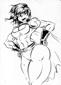 day 26 of Inktober! Powergirl. I just realize I messed up with the movement of the wind, or unless she&rsquo;s on space! I don&rsquo;t know&hellip; Who cares.  Hope you guys liked it!! :D