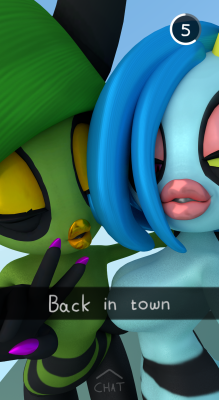 blenderknight:  This is not in fact Zeena, but my super original character Bleena, her sister! She’s shorter than Zeena, but also thiccer. I feel like the snapchat concept is a little bit cancer but It’d be fun to make a little story with it