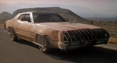 steampunkvehicles:  Now THIS is a good car movie.  One of the “Spaghetti Max” movies to come out of Italy in the early 80s.  This armored ‘73 Mercury Montego is the main character’s car.  This movie comes right out of Peak Landyacht.Exterminators