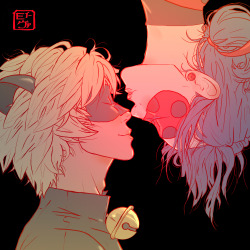 evartandadam:  Valentine’s Day- Ladynoir Ladybug and Chat Noir from Miraculous LadybugThis is probably my top otp ever. No other couple has made me this obsessive. I could draw them over and over again &lt;3  
