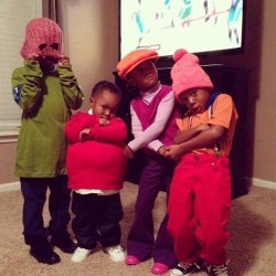 str8nochaser:  milkandhoneyhair:  This is too cute! Where in the world did they manage to find purple bell bottoms and pink shoes! 😂 #fatalbert #70s #classic #kids #whencartoonswereworthwatching http://ift.tt/18eQXQv  winning at parenting. 