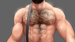 doctor-anfelo:    Adding new color and stuff a friend shared a funny way to add a “wet” style to the layers XD  Done by : Doctor-Anfelo for more hairy hunks follow me here or [facebook] 