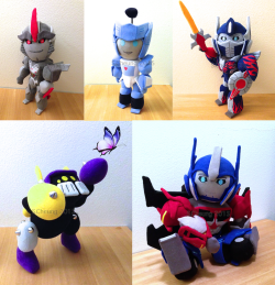 sour-goji:  :)   My favorite plushbots I made for this year.   ‘top 5 picks’   :D  