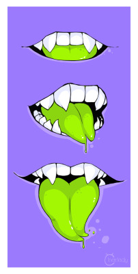 char-lady:  Just some practice of fangs and mouths that turned into some spoopy demon mouth graphics :D - These would look really cool as stickers.