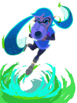 I’ve been watching my wife play a lot of splatoon, so here she is as a squid!