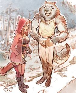 bear1na:  Red Riding Hood and The Wolf by Joel Jurion 