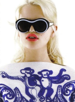 specsenvogue:  Daphne Groeneveld photographed by Toby McFarlan Pond for Schiaparelli &amp; Prada: Impossible Conversations 