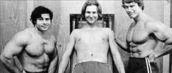dellejoe:  Franco Columbu, Jeff Bridges &amp; Arnold Schwarzenegger