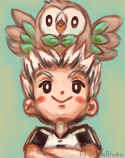 pewpewstudio:  Rowlet is so cute! I’d imagine he would work well with Bokuto. &lt;3  
