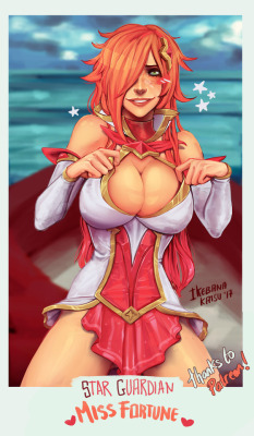 ikebanakatsu:   ◕    ◕    ◕  Star Guardian Miss Fortune   ◕    ◕    ◕   I’m planning to live on my own for January! So I would love if you decide to support my art through Patreon! 1$ is enough to have acccess to the feed ^_^ Extra versions