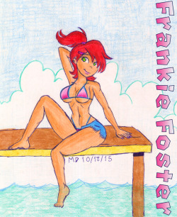 mdfive-art:  This is my end of an art trade with Ninjaspartankx5 on DA. He wanted me to draw Frankie Foster in a bikini and short shorts. This is my first real time drawing her, so I hope I did pretty well, given the many, many, MANY refs of her out there