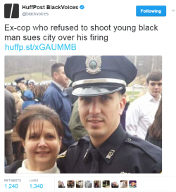 lierdumoa:  uncleromeo:  aphrican-aphrodite:   critical-gemini-hero:  socialistexan:  theboykingofhell:  lagonegirl:   I hope he wins the lawsuit, a police officer was finally doing the right thing and they penalize him for not being a racist monster!