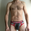 somewetguy:Jock desperate to pee wets his red briefs