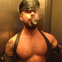cigarsub:  Wooooooof, what a sexy hot fucker, would love to be kneeling between his legs sniffing that hot leathered crotch!!! 