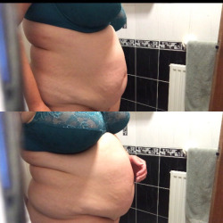fatadmirer:  Belly inflation, before and after. Submitted by a super sexy young lady.