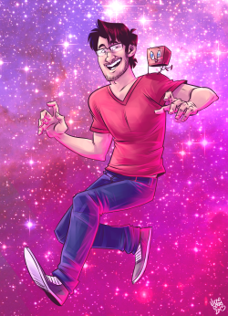 coffeeandcockatiels:  Dear Mark—I know you’ve been going through way too much shit lately. I hope my whacky over-saturated drawing sends your mind into a pink floaty love outer space of gushiness. …That’s the goal, anyway.Hope to meet you at PAX