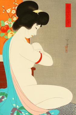 blackcoffeecinnamon:  Narita Morikane (?-?)　成田守兼 Nude   裸婦、1931 series Twenty-Four Examples of Charming Figures　艶姿二十四孝 