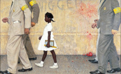 slowartday:  Norman Rockwell, The Problem We All Live With, 1964