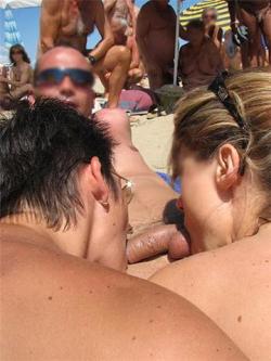 novaguyfun:  Sharing a dick with your wife in public - does it get any hotter than this?   Sharing a cock is sexy