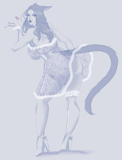 A lovely sketch commission I took of a cute miqo’te! 