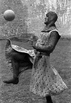 msflamingo:  John Cleese, on a break on the set of Monty Python and the Holy Grail, 1975 