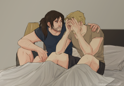 hvit-ravn:  modern au by kaci and minu &lt;3 original here ‘are you alright? fili? fili!’ ‘i saw this again. everything… trees, blood, the battle…’ ‘i’m here. it’s only a dream. bad dream. and nothing more.’ ‘no… it’s not. i