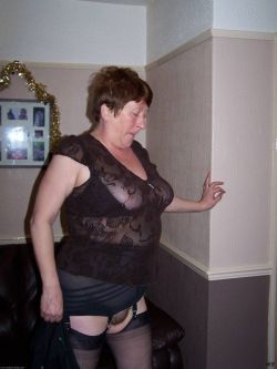 agrannyadmirer:  I WANT her!   This is one sexy granny in her sheer black lingerie!Find your naughty senior here!