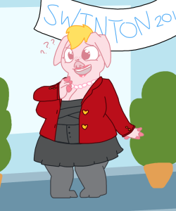 tgweaver:  Swinton for Mayor, 2016 She’ll beat off the competition Mayor Swinton was the original villain in an early draft of Zootopia. I believe she was considered for the role of Mayor-successor, but eventually she was written out. Her model still