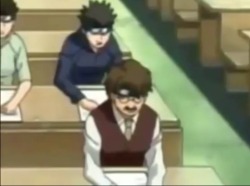 stutzpunkt:  poogie-bear:  WHO IS THIS STACHE GROWING VEST TIE COMBO WEARING OLD GEEZER AND WHY IS HE TAKING THE CHUNIN EXAM   WHAT THE HECK IS A KUN-AY 