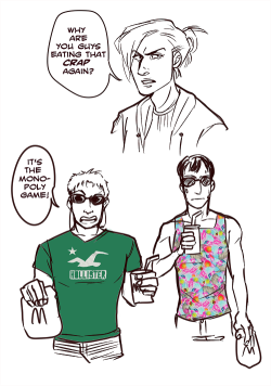 snk-official:  snk au where reiner and bertholdt are two douchey guys annie knows oh wait 