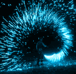 rbookbakes:  obvioususername:  potatovodka:  jakesus:  This is sparkle poi! Poi was created in New Zealand by the Maori people. It is the rhythmic spinning of weights on string. Modern versions include glow poi and sparkle poi. Glow poi uses LEDs or glows