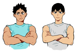 flunflun:  It’s not weird that Kageyama is a gruff insult-throwing kid, who likes to show of his arms, when he had Iwa-chan as his senpai… 
