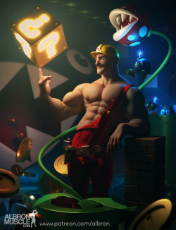 albron111:    Super mario makerHello gys and girls, Super Mario is celebrating his 30th anniversary and Super Mario make has just been released… I had to make a little hommage to the famous plumber. :-) A NSFW version is rendering as I’m writting