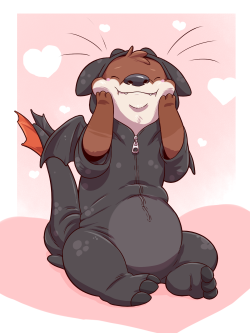 fudge-the-otter:  Otterly Wub You! by EclipseWolf   &lt;3