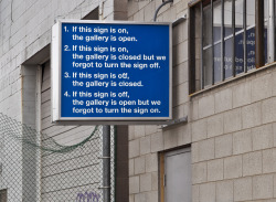micahlexier:This Sign (For Scrap Metal), 2011, commercially-produced backlit sign made for Scrap Metal, a private exhibition space in Toronto. The work is permanently on view and is the only gallery signage.