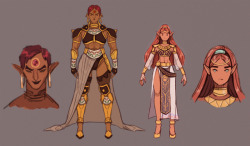 cpesceart:Quick Concepts, female Ganondorf and half Gerudo Zelda, mainly inspired by Gerudo’s in Breath of the Wild.